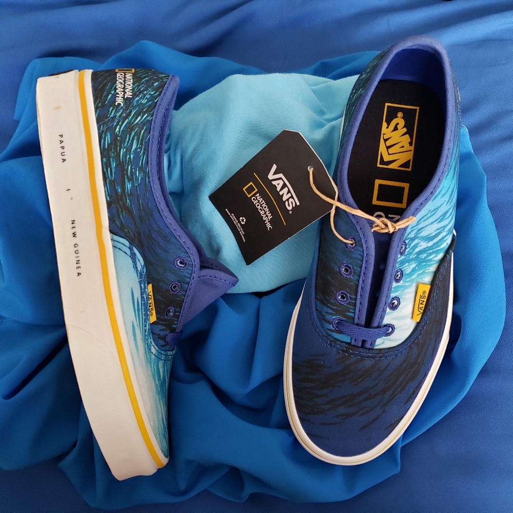 Vans Authentic 🌏 National Geographic Ocean True Blue Schooling Fish - Picture 3 of 3
